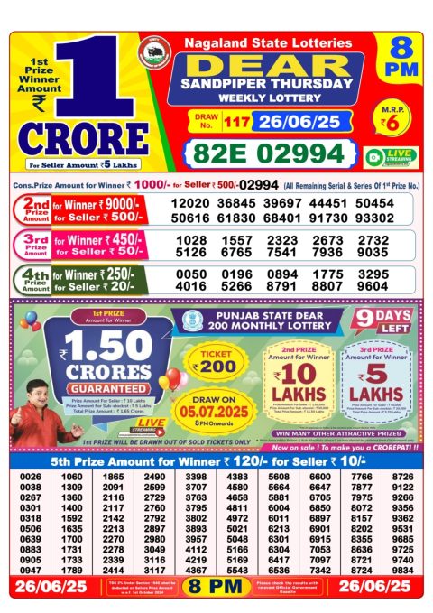 Everest Result Today Dear Lottery Chart