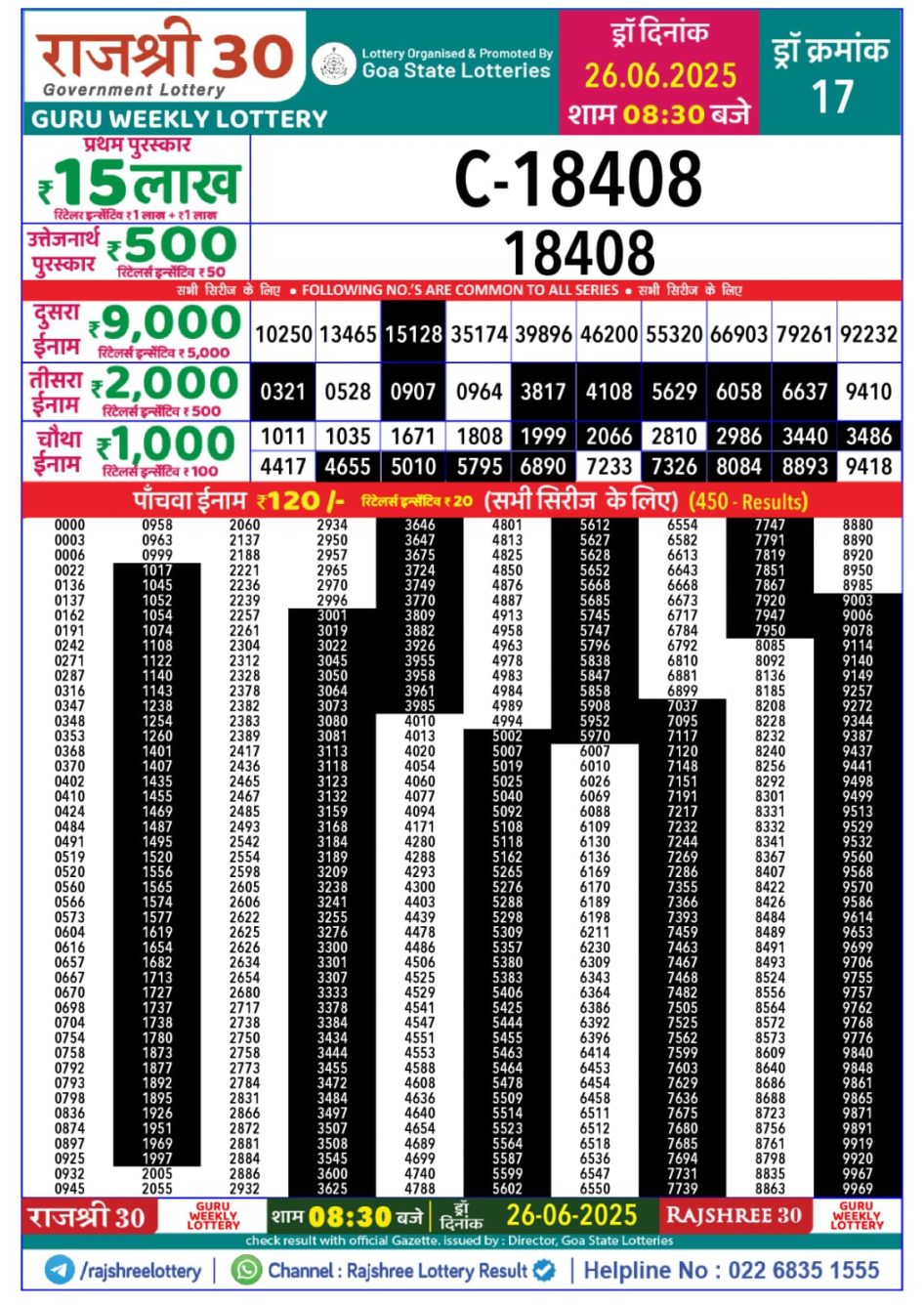 Everest Result Today Dear Lottery Chart