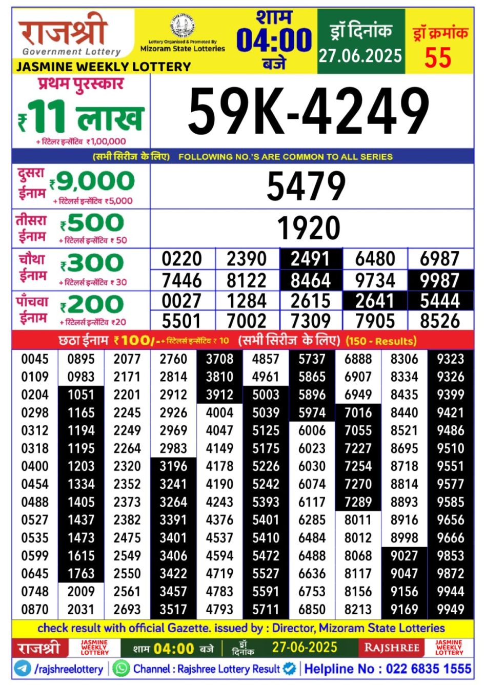 Everest Result Today Dear Lottery Chart