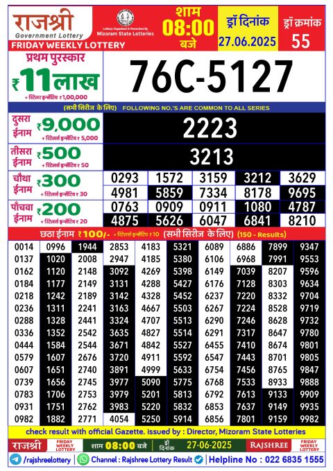 Everest Result Today Dear Lottery Chart