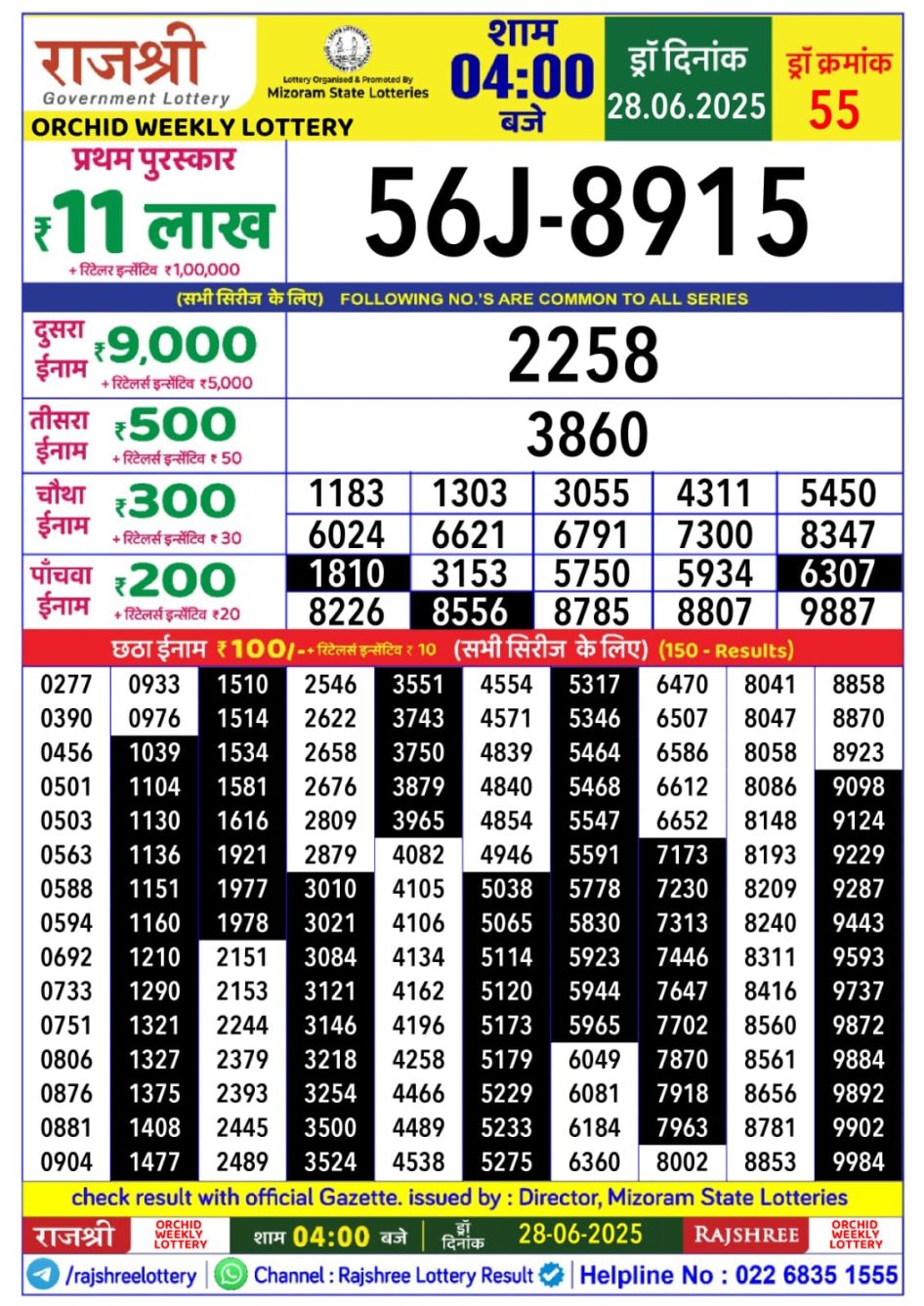 Everest Result Today Dear Lottery Chart