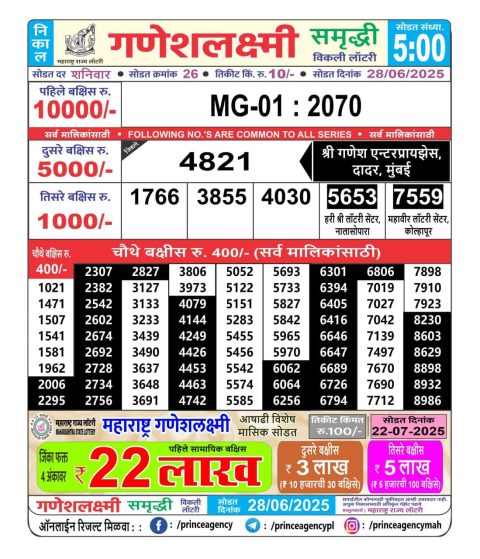 Everest Result Today Dear Lottery Chart