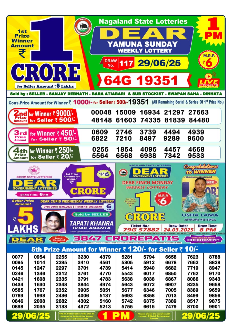 Everest Result Today Dear Lottery Chart