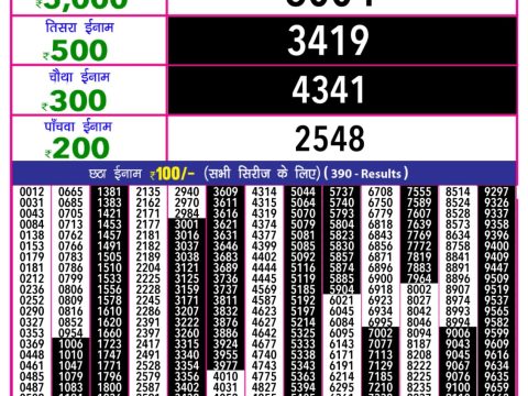 Everest Result Today Dear Lottery Chart