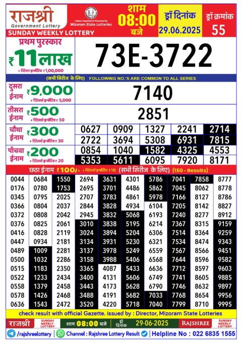 Everest Result Today Dear Lottery Chart