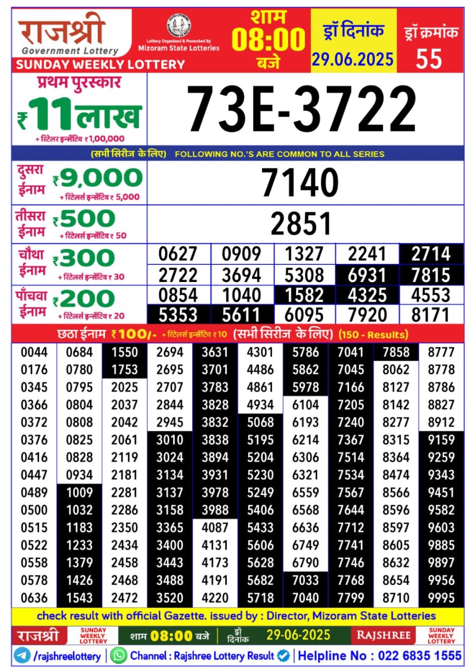 Everest Result Today Dear Lottery Chart
