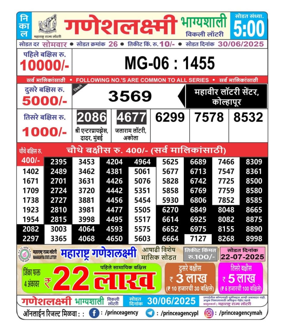 Everest Result Today Dear Lottery Chart
