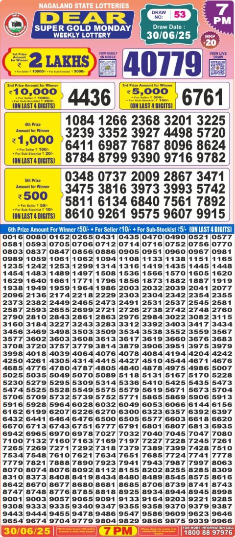Everest Result Today Dear Lottery Chart