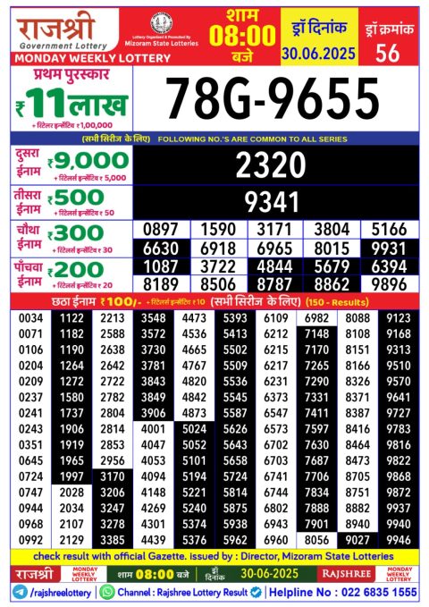 Everest Result Today Dear Lottery Chart