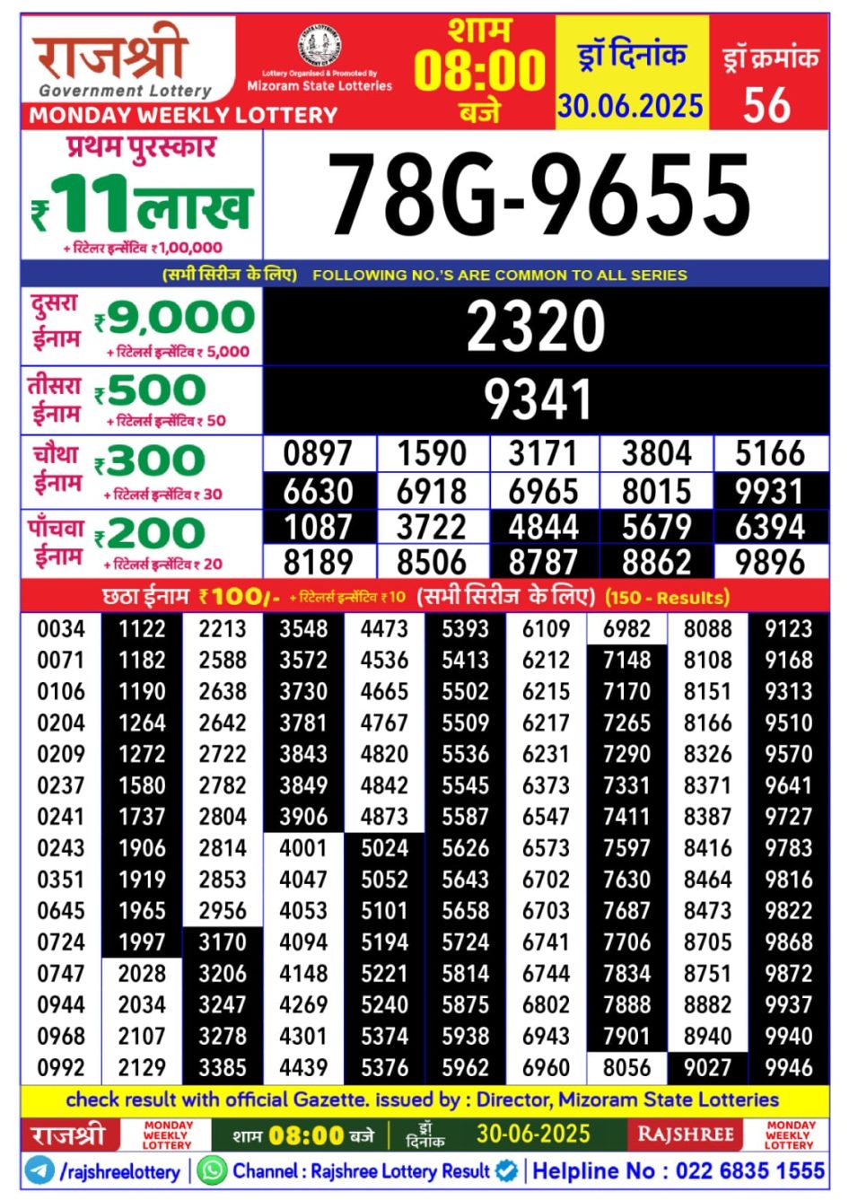 Everest Result Today Dear Lottery Chart