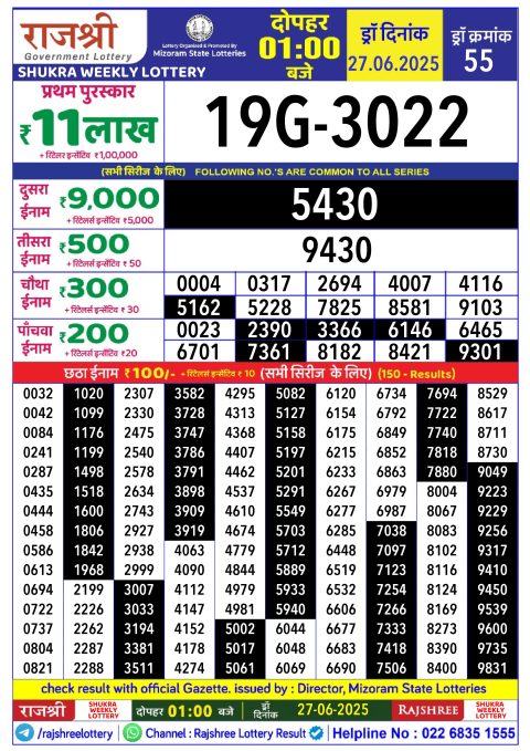 Everest Result Today Dear Lottery Chart