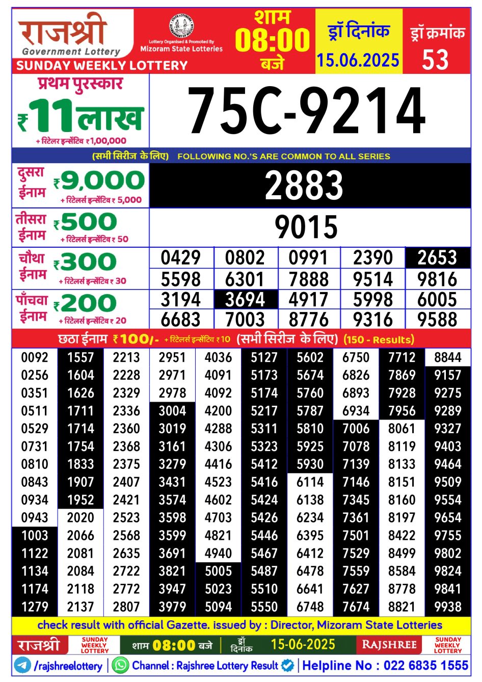Everest Result Today Dear Lottery Chart