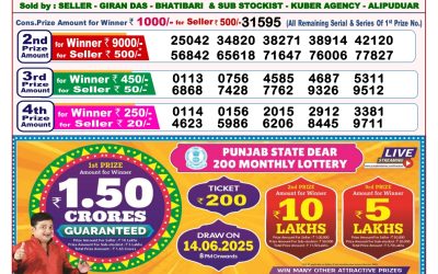Dear lottery 8pm result 01.06.25