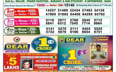 Dear lottery 1pm result 14.06.25