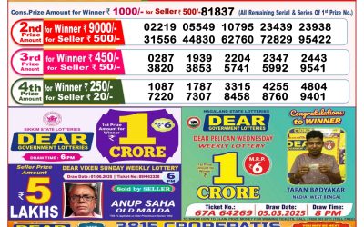 Dear lottery 8pm result 14.06.25