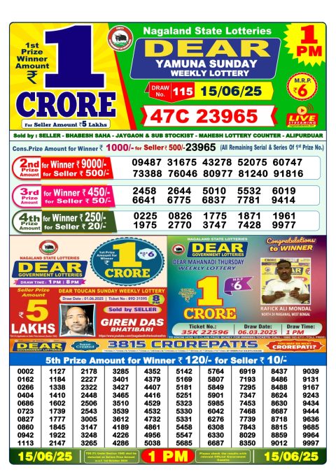 Everest Result Today Dear Lottery Chart