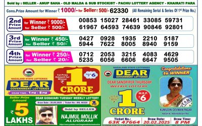 Dear lottery 6pm result 01.06.25