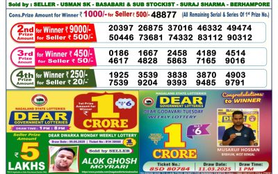 Dear lottery 6pm result 20.06.25