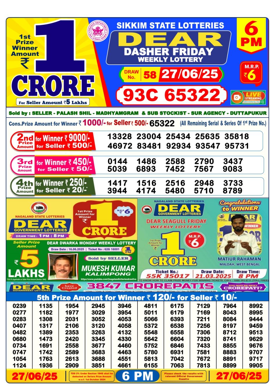 Everest Result Today Dear Lottery Chart
