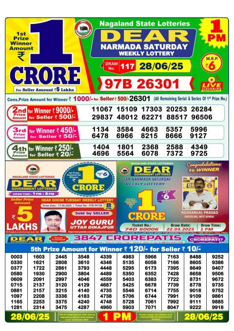 Everest Result Today Dear Lottery Chart