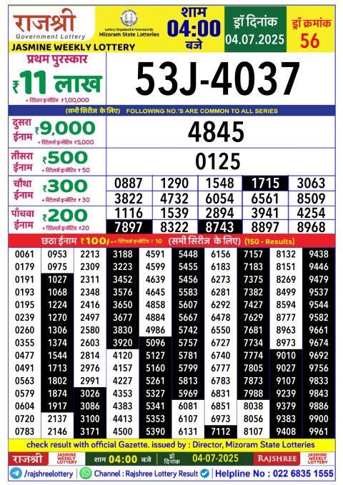 Everest Result Today Dear Lottery Chart