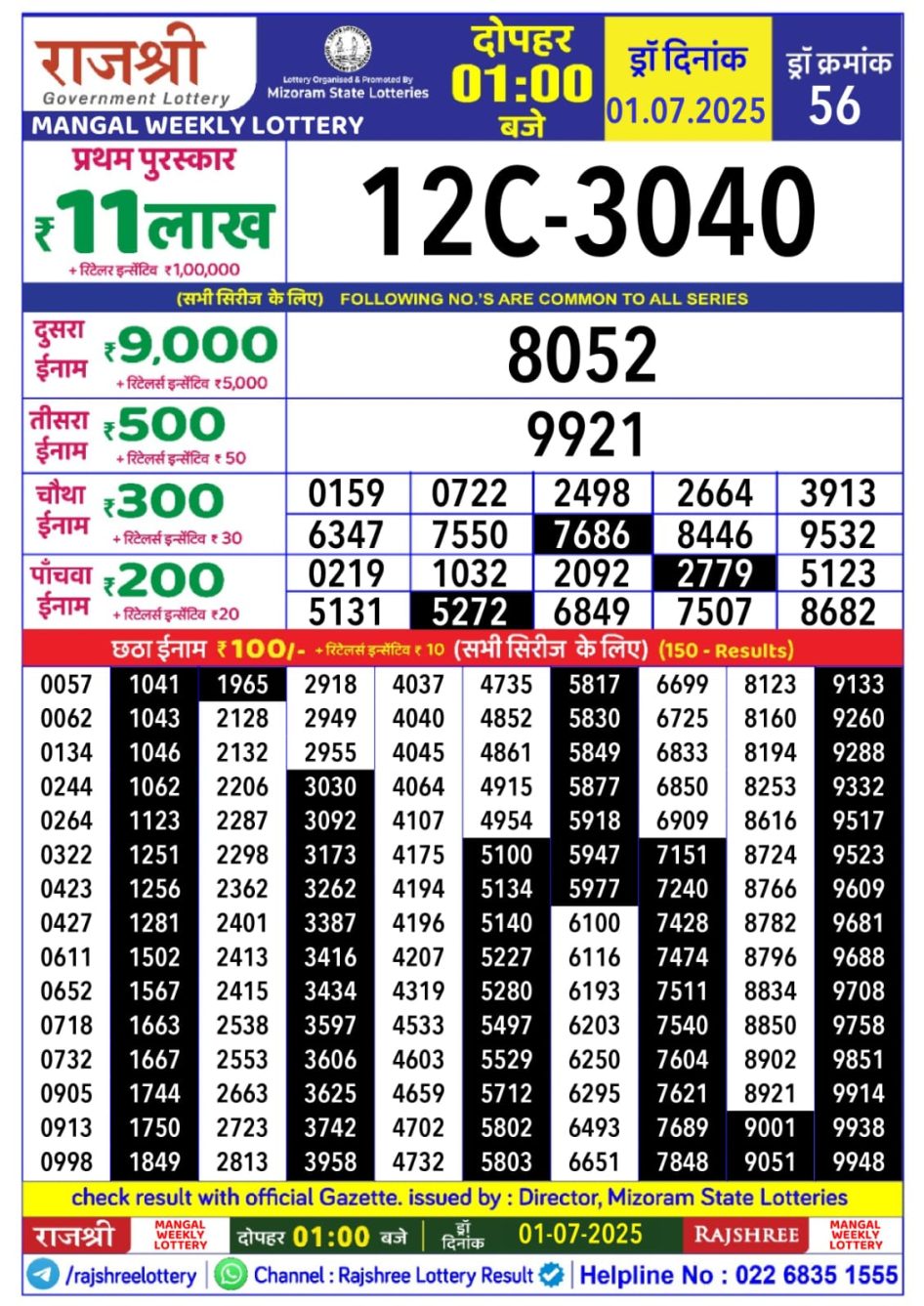 Everest Result Today Dear Lottery Chart