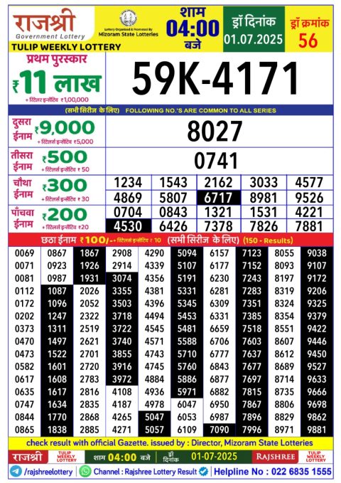 Everest Result Today Dear Lottery Chart