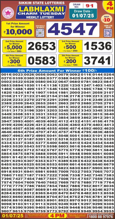 Everest Result Today Dear Lottery Chart