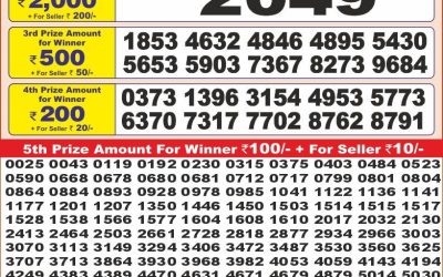 Punjab state dear10 lottery 6pm result 01.07.25
