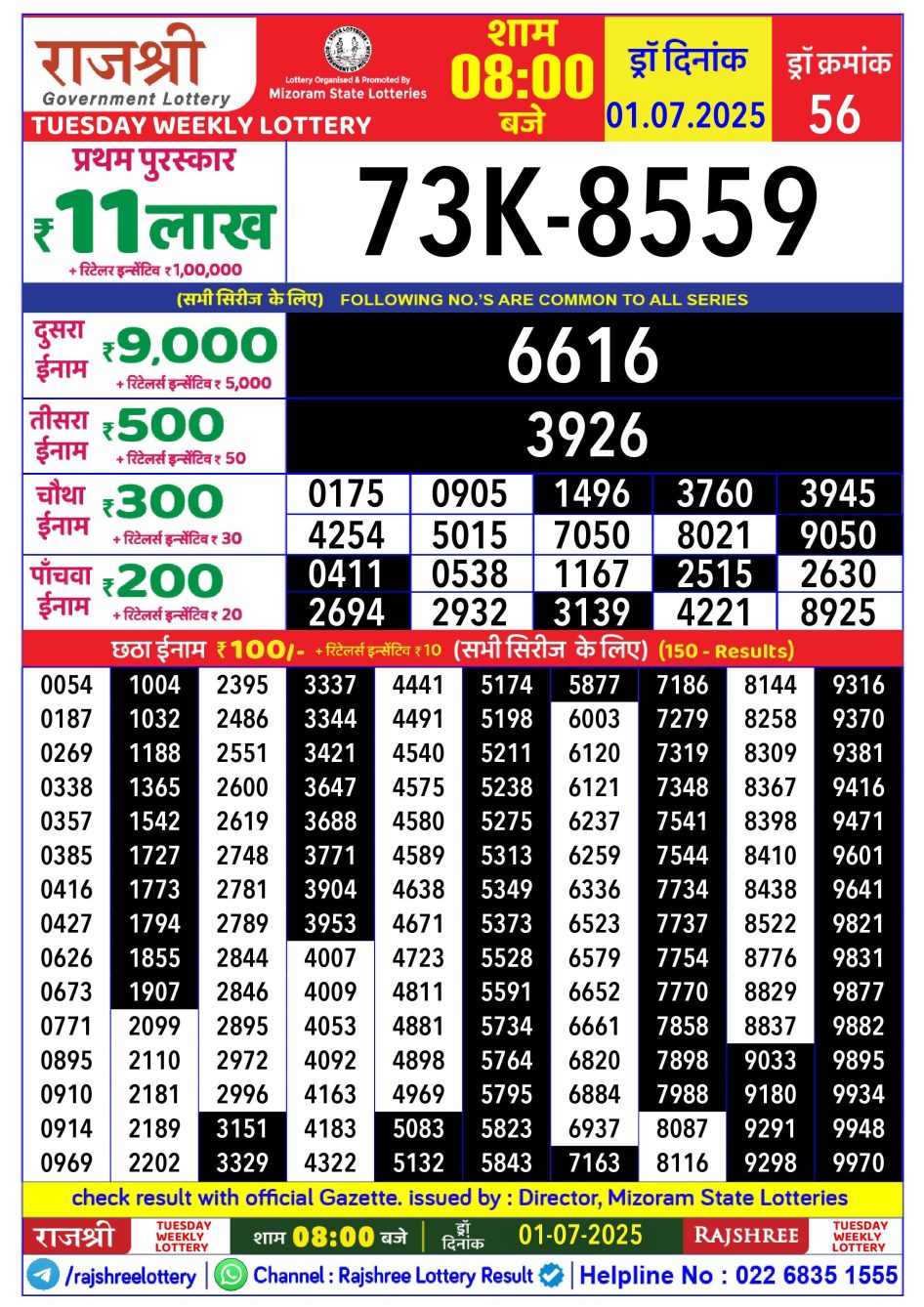 Everest Result Today Dear Lottery Chart