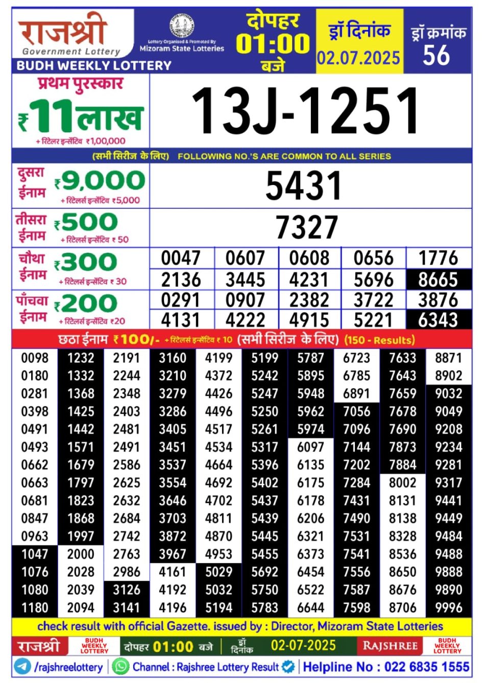 Everest Result Today Dear Lottery Chart
