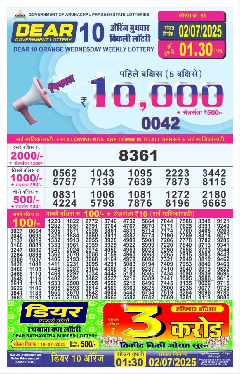 Everest Result Today Dear Lottery Chart