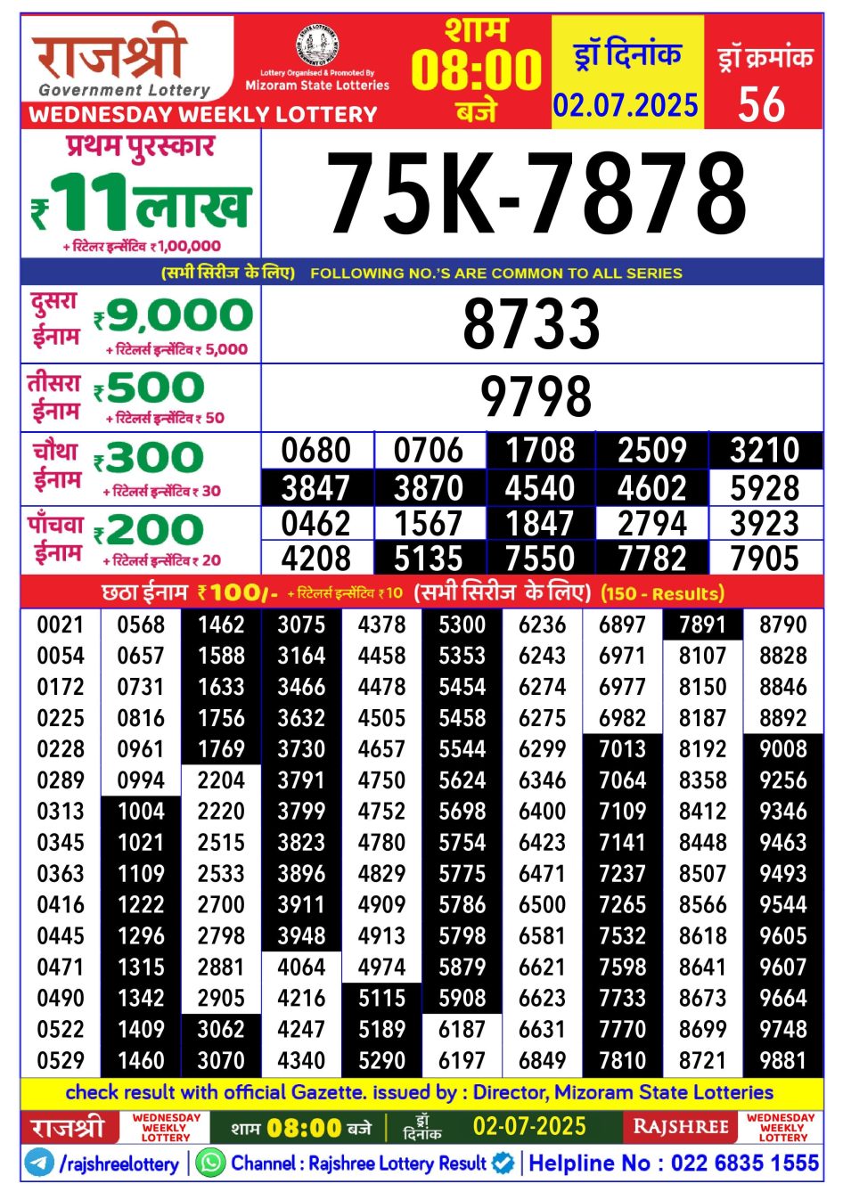 Everest Result Today Dear Lottery Chart