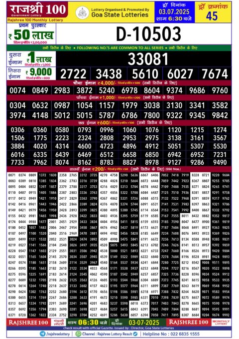 Everest Result Today Dear Lottery Chart