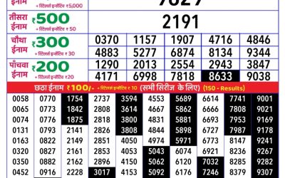 Rajshree daily lottery 1pm result 04.07.25