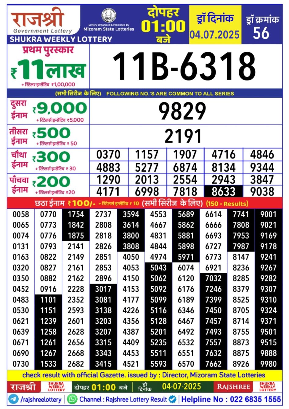 Everest Result Today Dear Lottery Chart