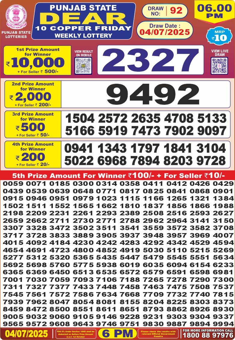 Everest Result Today Dear Lottery Chart