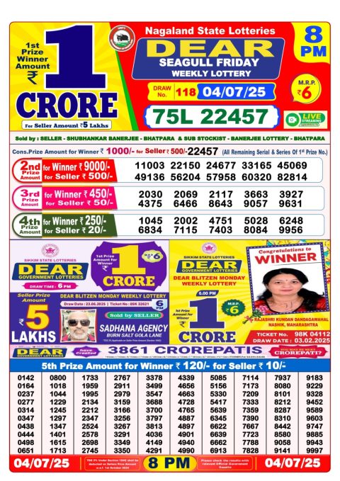 Everest Result Today Dear Lottery Chart