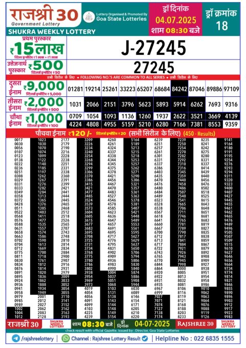 Everest Result Today Dear Lottery Chart