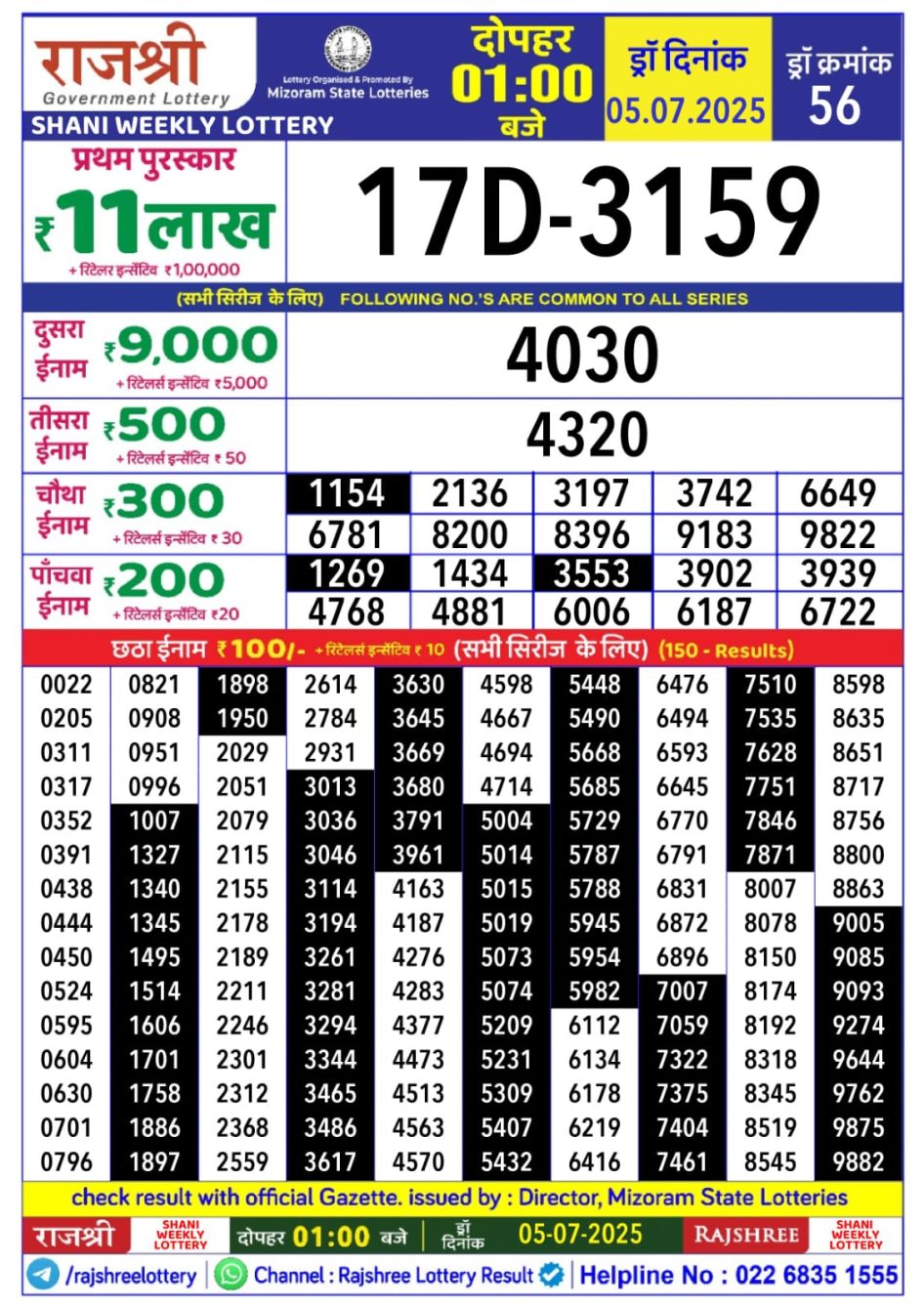 Everest Result Today Dear Lottery Chart