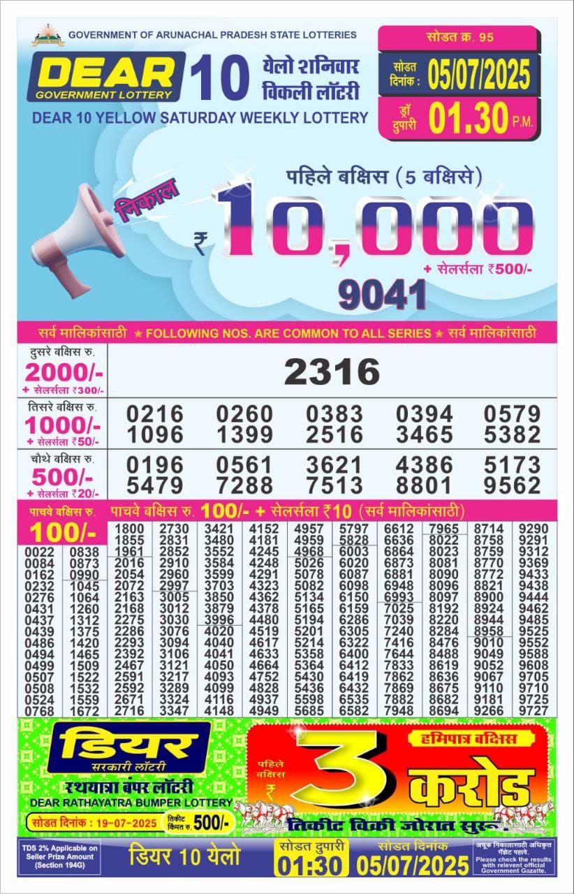 Everest Result Today Dear Lottery Chart