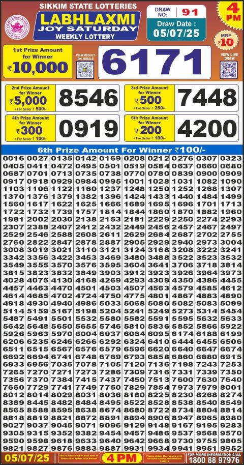 Everest Result Today Dear Lottery Chart