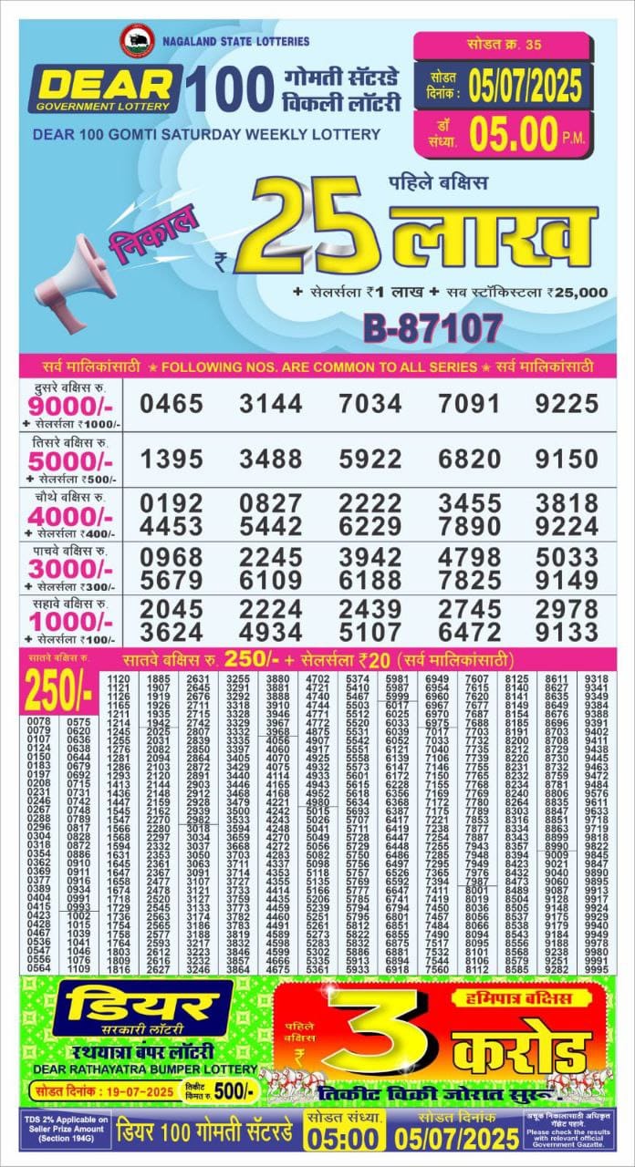 Everest Result Today Dear Lottery Chart