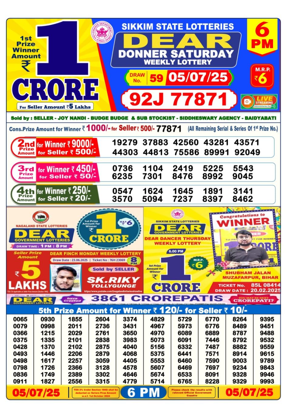 Everest Result Today Dear Lottery Chart