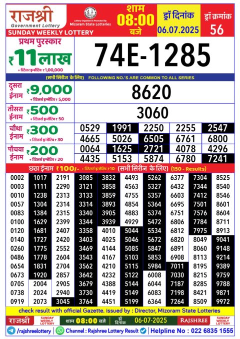 Everest Result Today Dear Lottery Chart