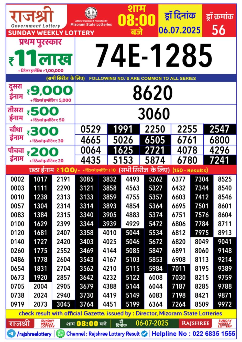 Everest Result Today Dear Lottery Chart