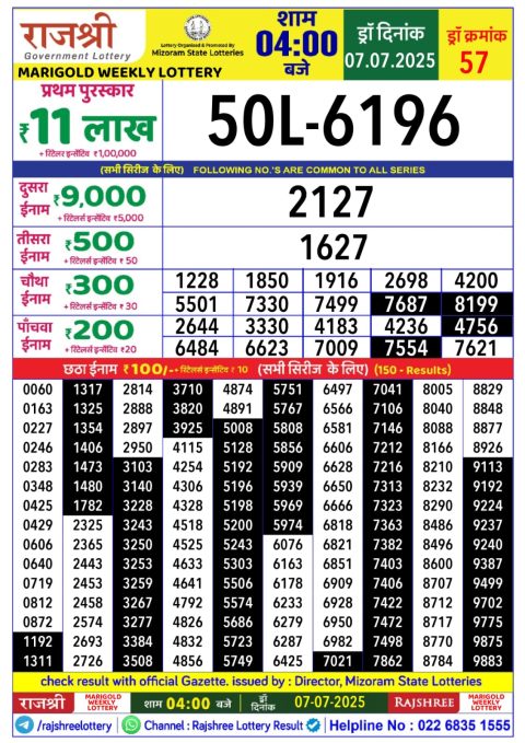 Everest Result Today Dear Lottery Chart