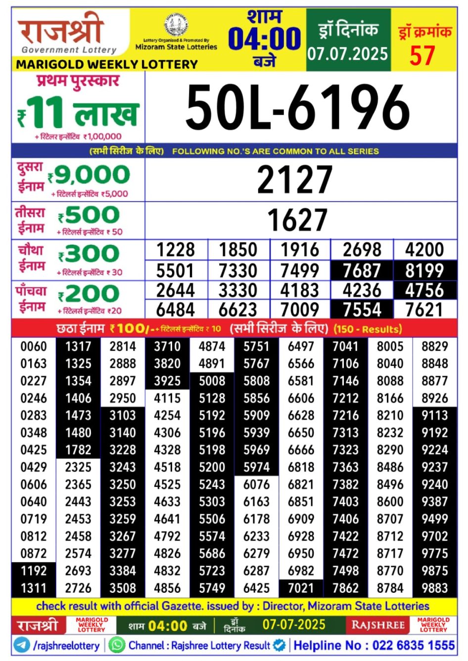 Everest Result Today Dear Lottery Chart