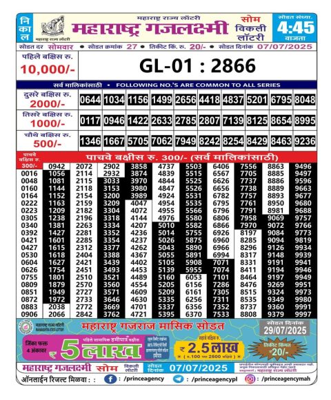 Everest Result Today Dear Lottery Chart
