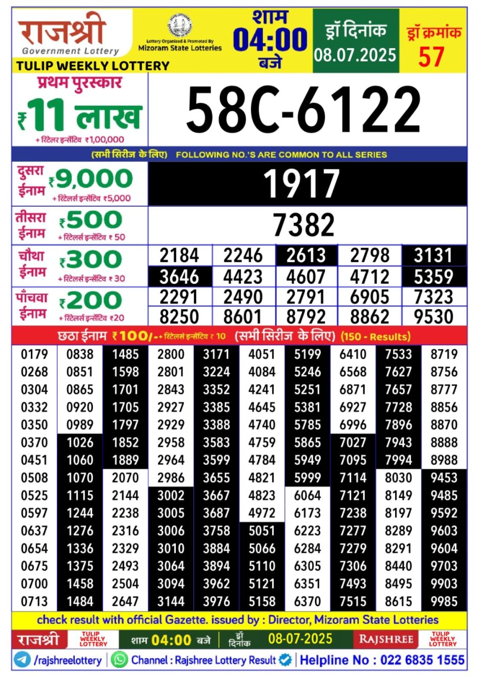 Everest Result Today Dear Lottery Chart